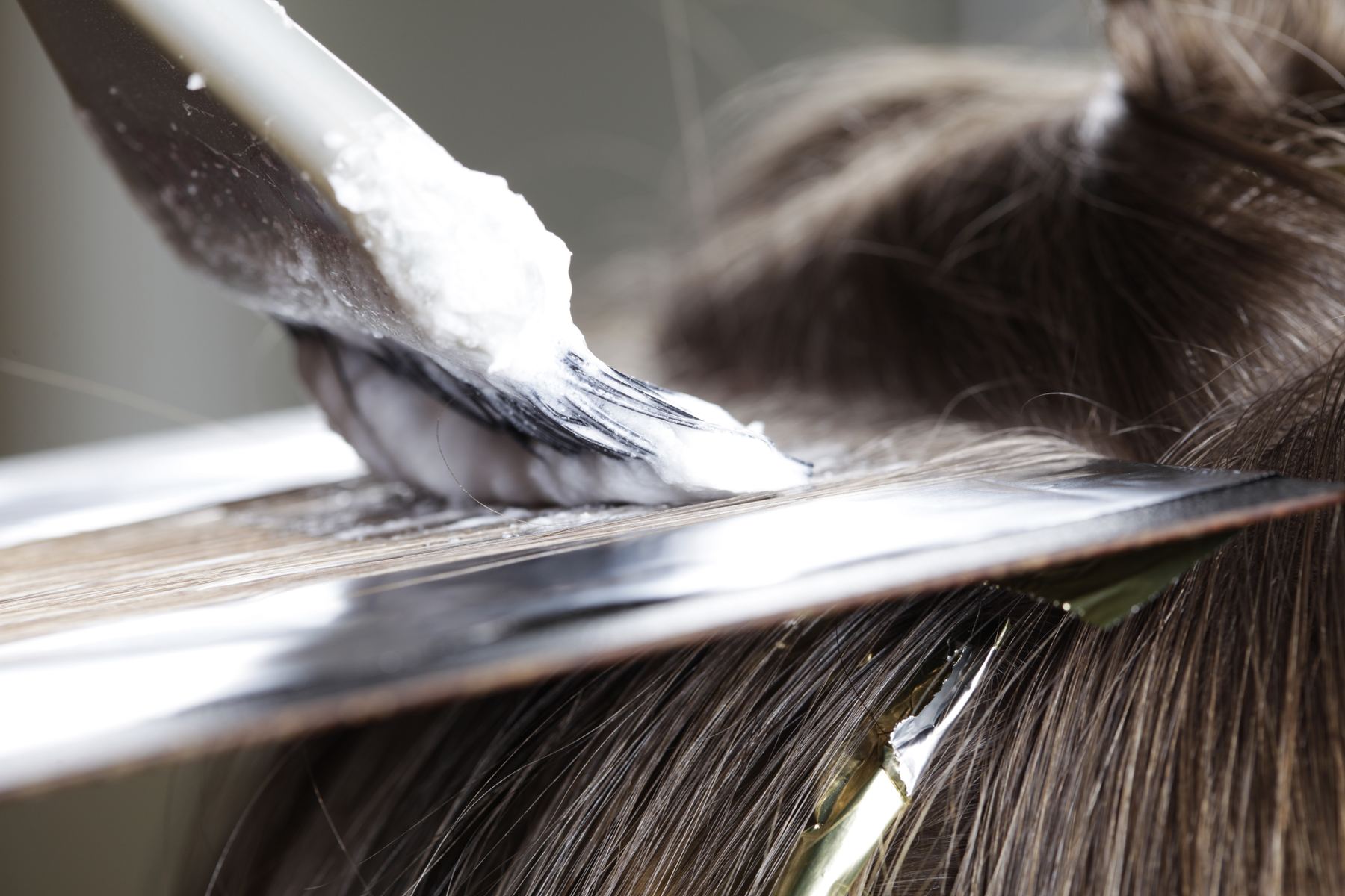 Colour being applied to a foiled section