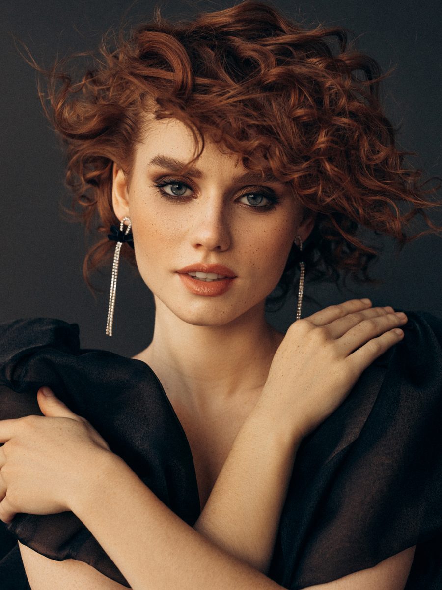 Modern curly restyle in copper